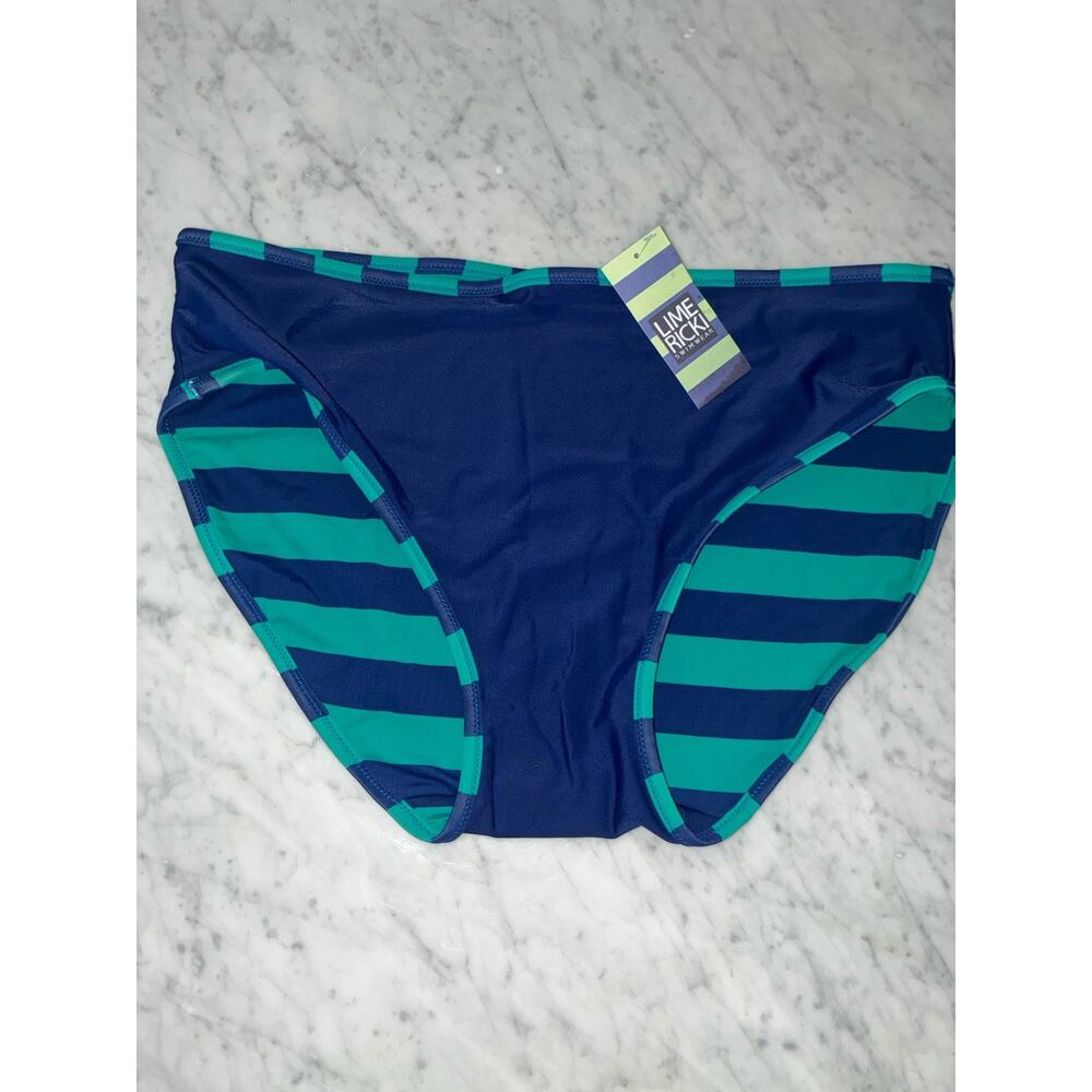 Lime Ricki Swimsuit Bottom XL Blue Green Stripes